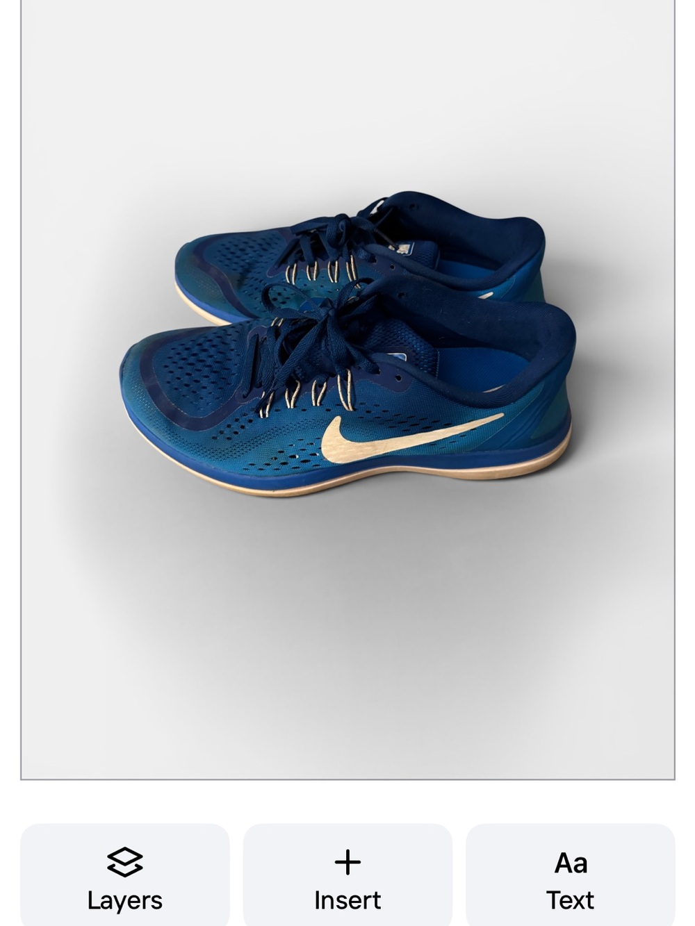 Nike Navy and Teal Running Shoes with Cream Swoosh Size 10